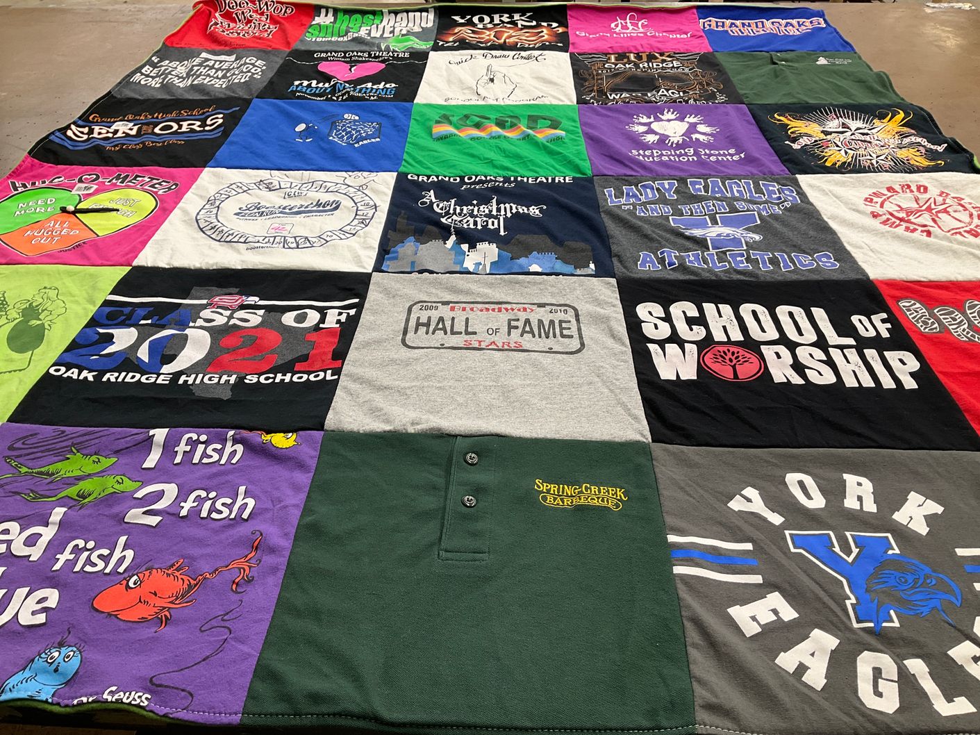 T-shirt quilt featuring york eagles by Elise from TX