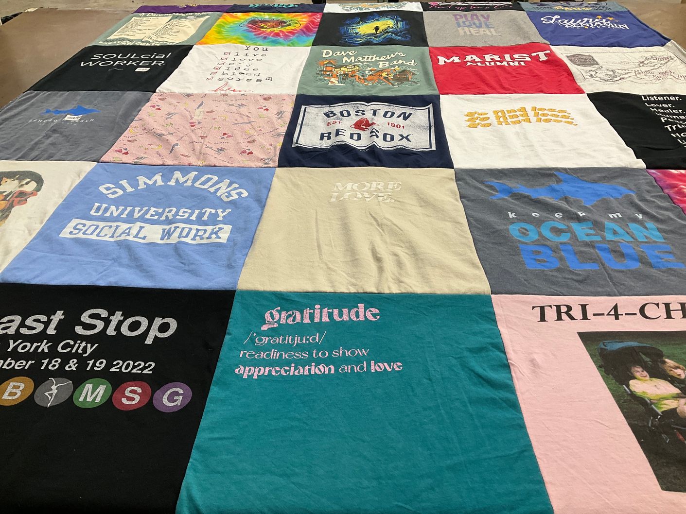 T-shirt quilt from simmons university, marist college by Courtney from NY