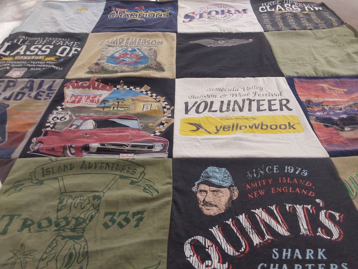 T-shirt quilt with baseball, events themes by Laurence from CA