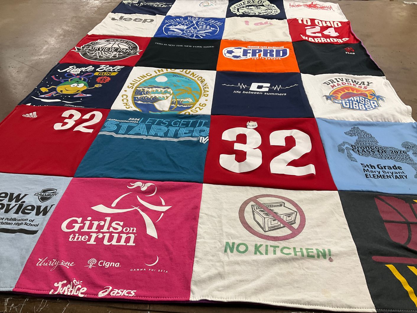 T-shirt quilt featuring fairview park warriors by Julie from FL