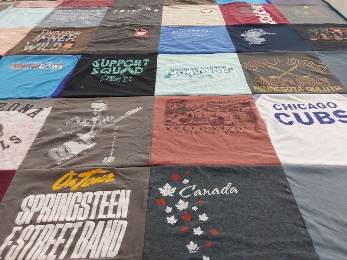 T-shirt quilt featuring minnesota duluth women's hockey, chicago cubs by Alicia from AZ