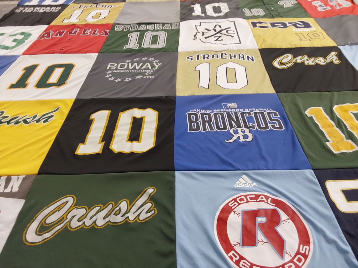 T-shirt quilt from rancho bernardo high school by Jennifer from CA