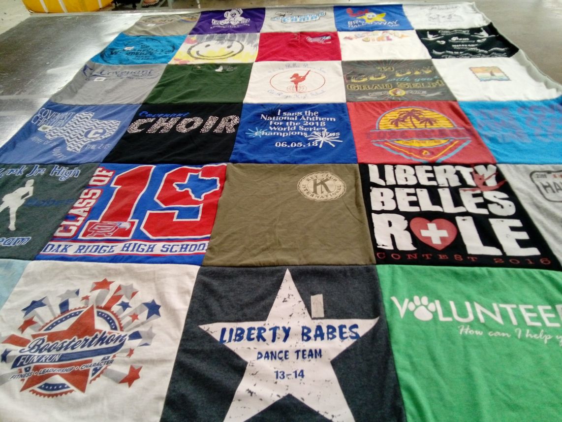 T-shirt quilt featuring liberty babes dance team by Elise from TX