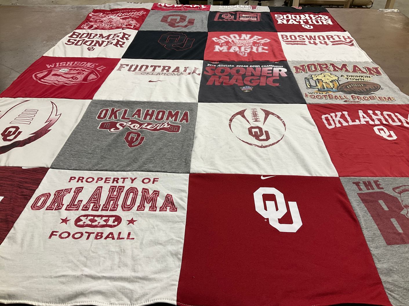 T-shirt quilt featuring oklahoma sooners by Daryl from AZ