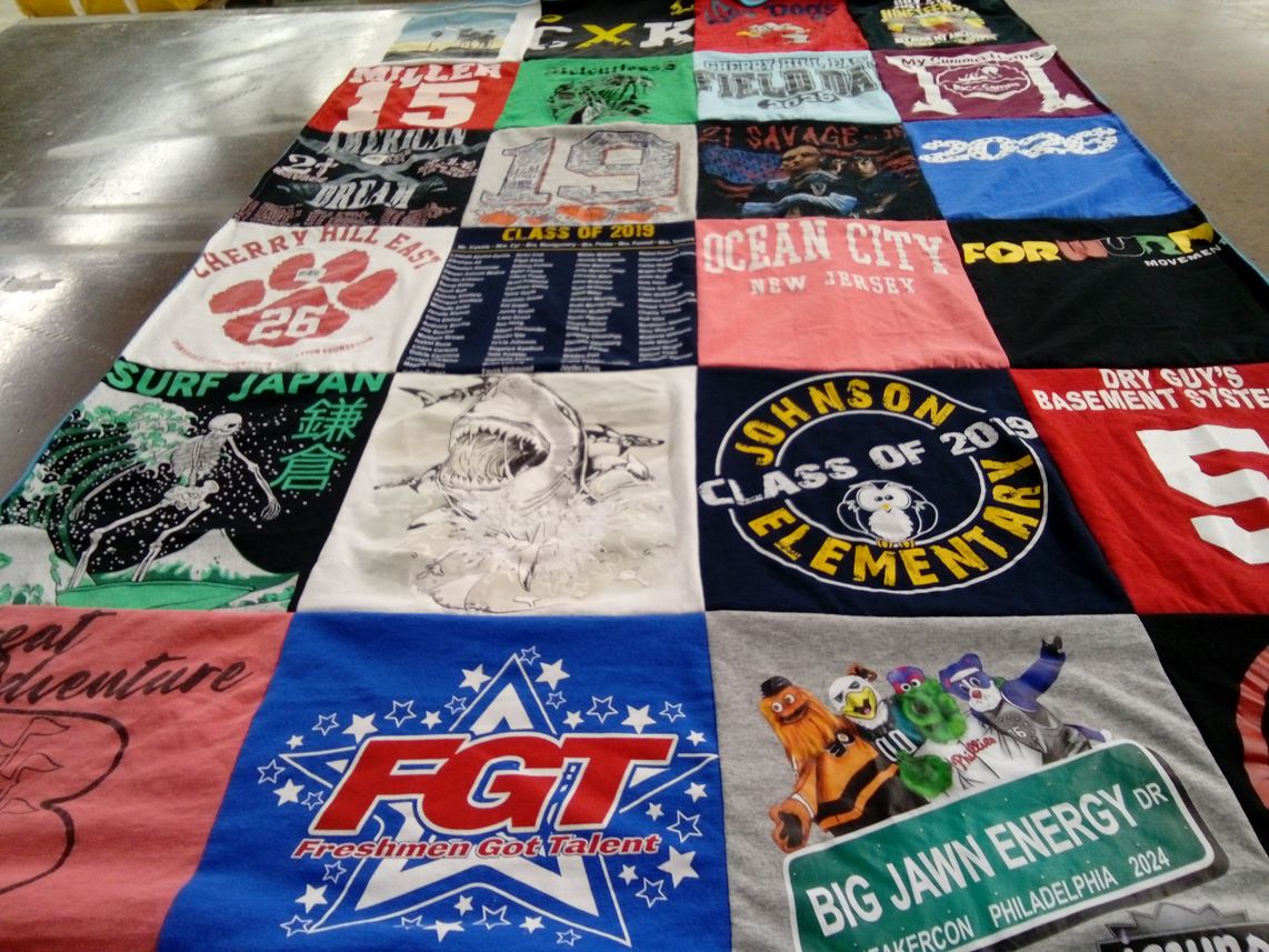 T-shirt quilt from cherry hill east high school, johnson elementary school by Nakisha from NJ