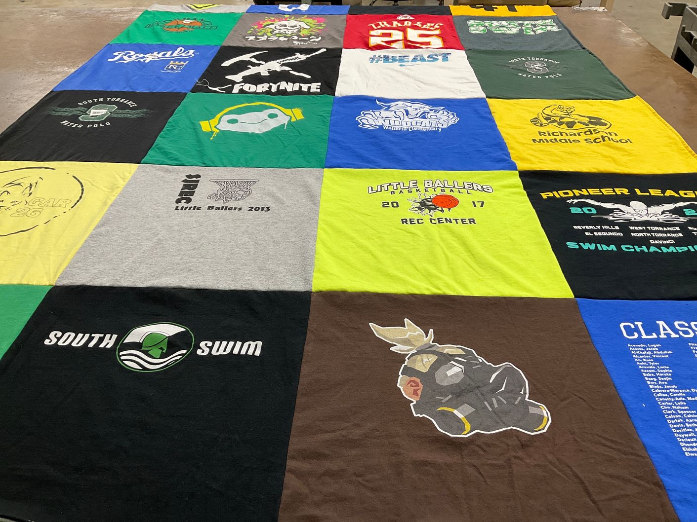T-shirt quilt featuring pioneer league by Joni from CA