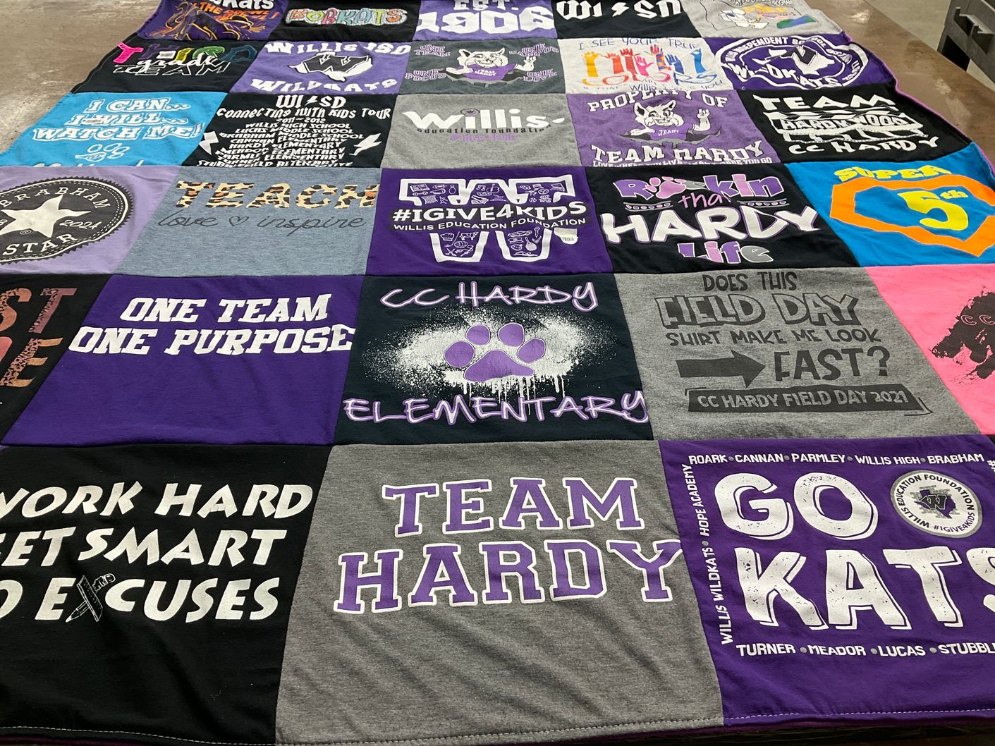 T-shirt quilt featuring go kats by Michelle from TX