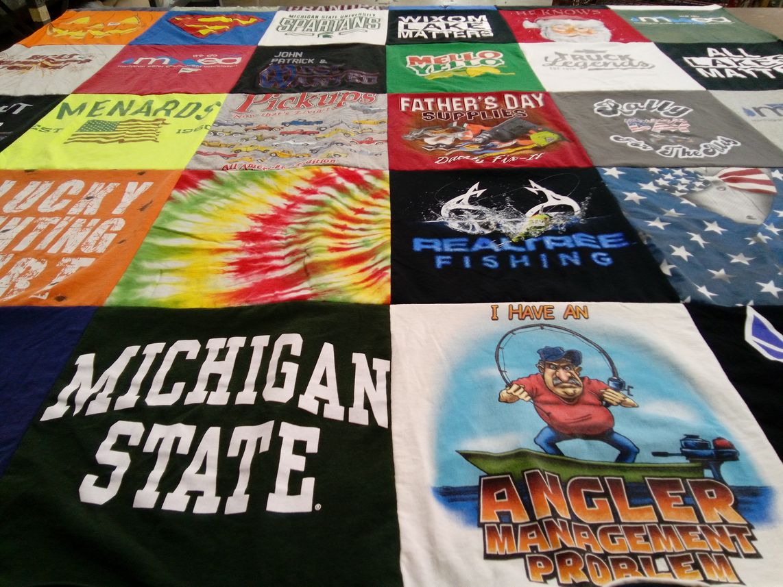 T-shirt quilt featuring michigan state spartans by Larry from MI