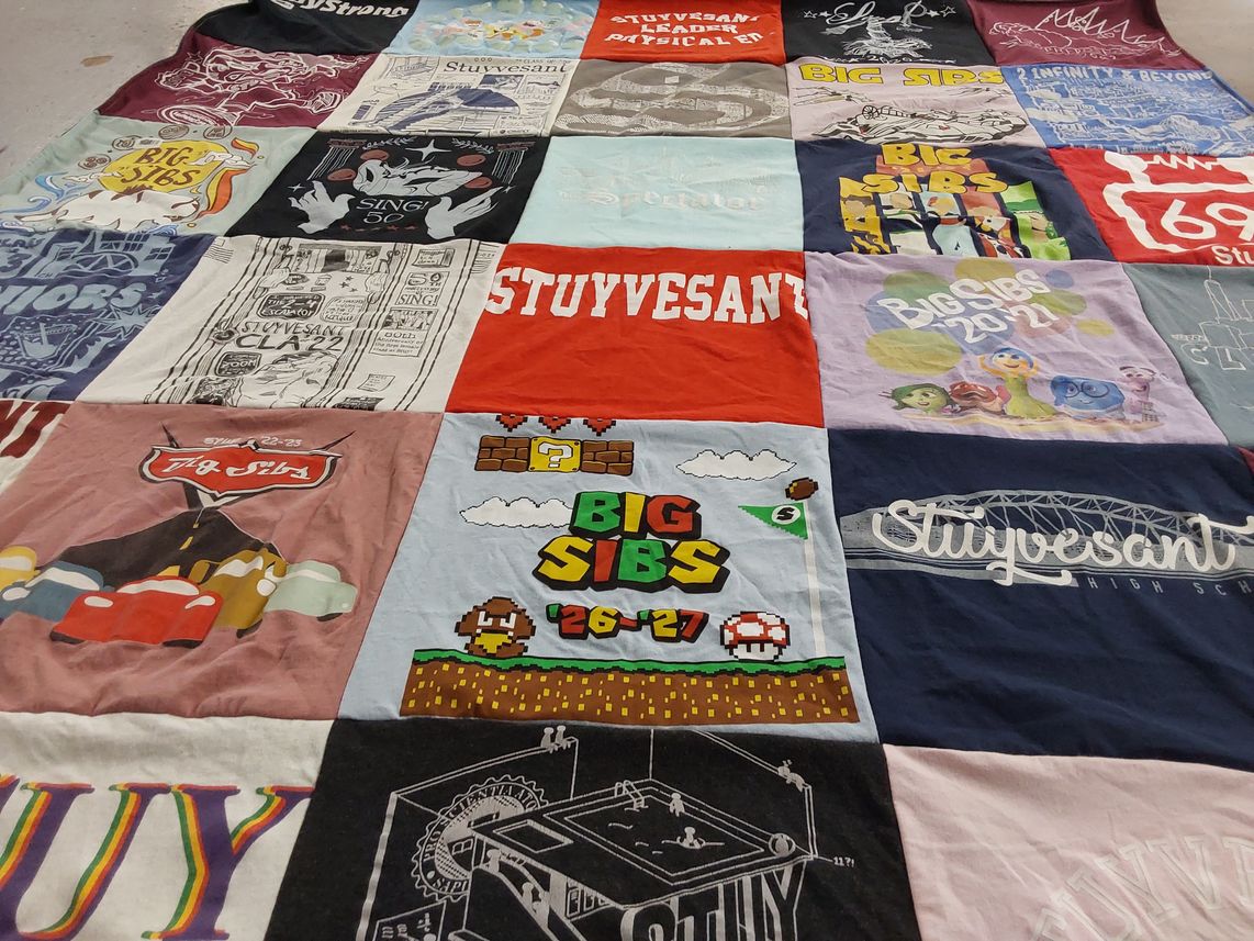 T-shirt quilt from stuyvesant high school by Dina from NY