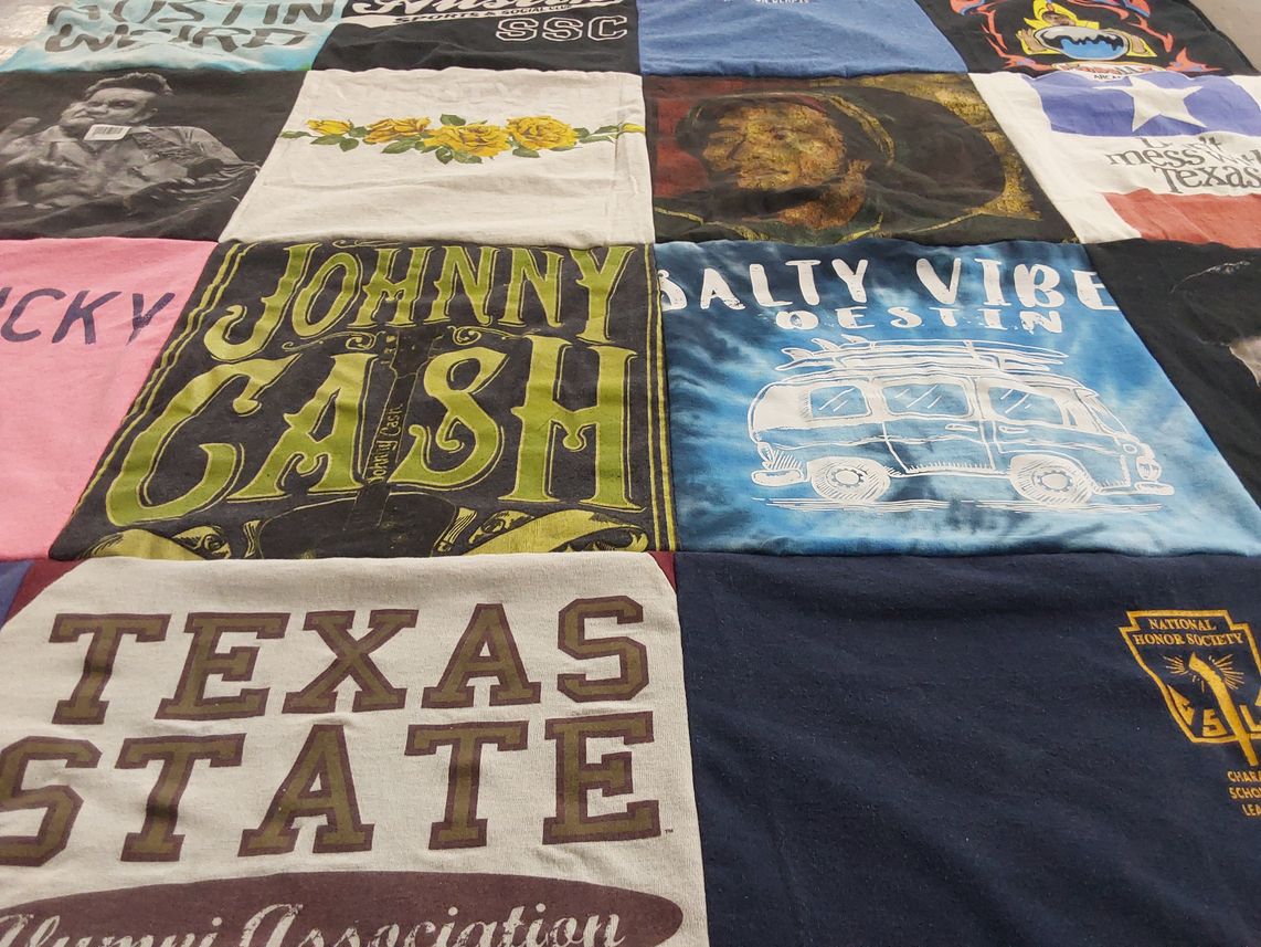 T-shirt quilt from texas state university by Ashley from TX