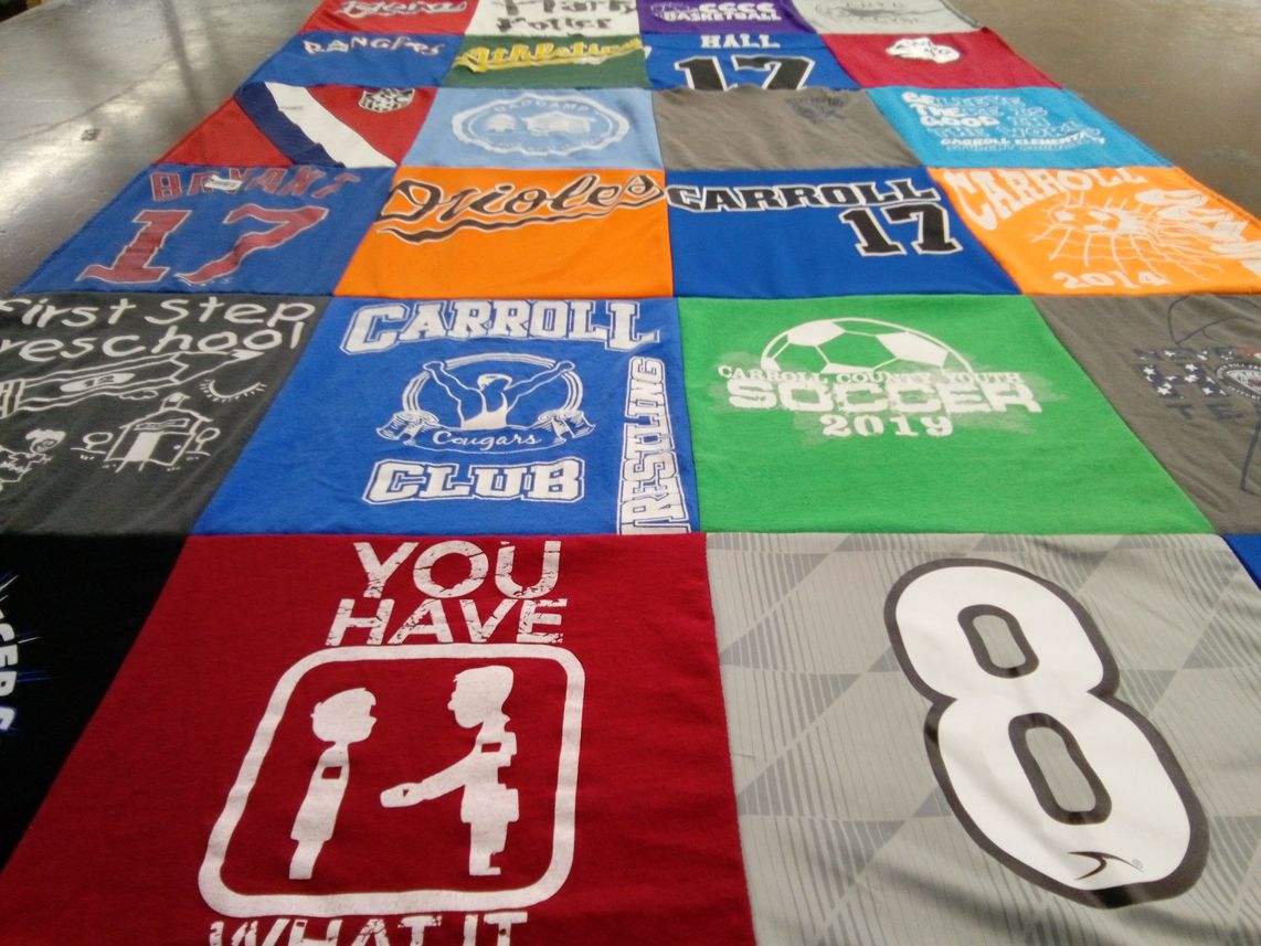 T-shirt quilt featuring carroll cougars soccer by Darci from IN