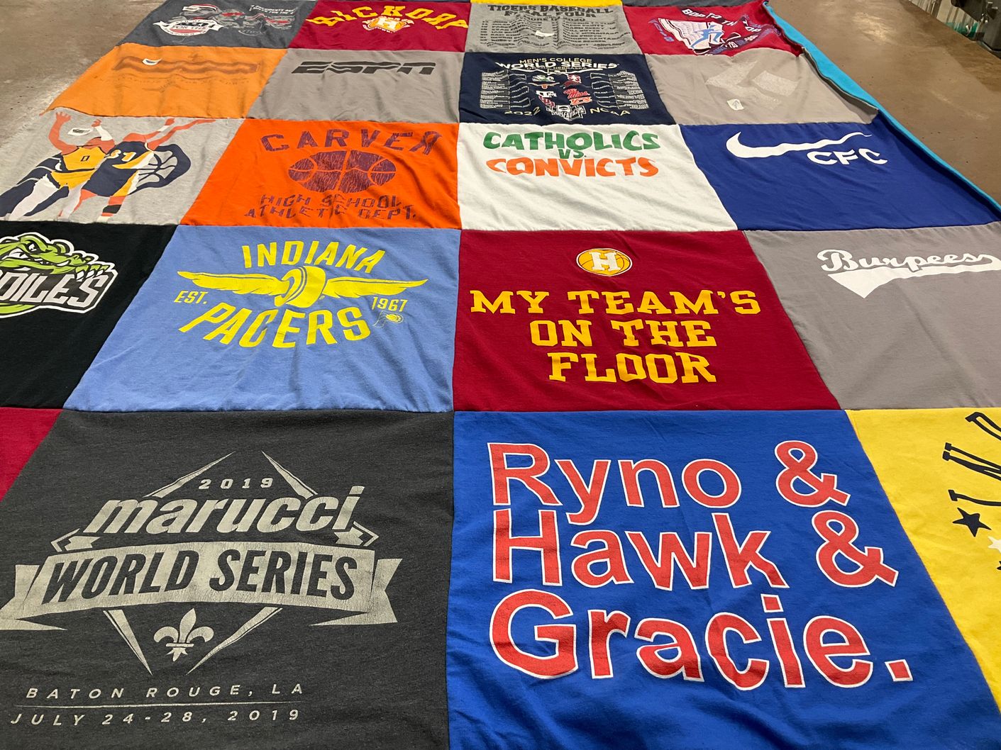 T-shirt quilt featuring indiana pacers by Scott from IN