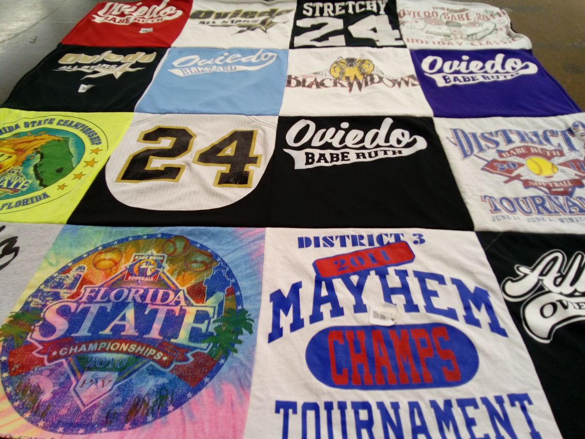 T-shirt quilt from oviedo high school by Gail from FL