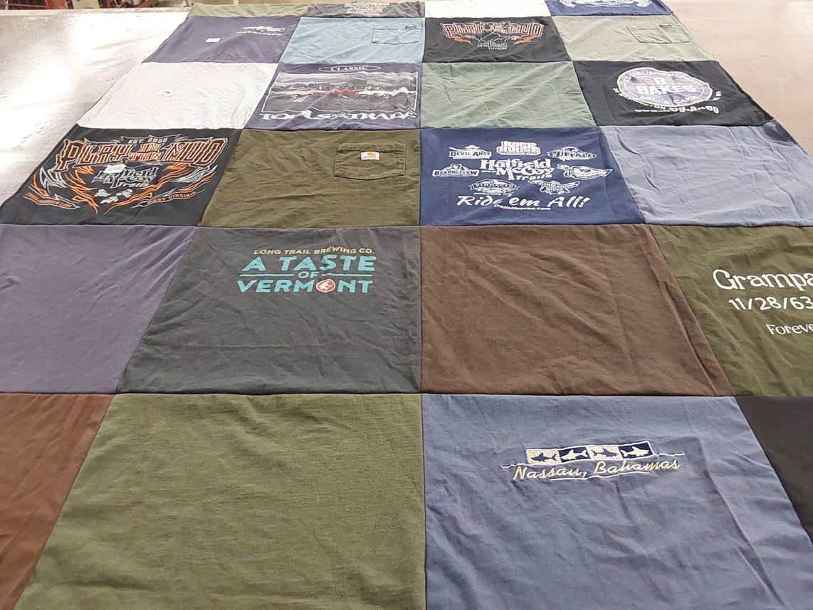T-shirt quilt with beer, brewing themes by Desiree from NH