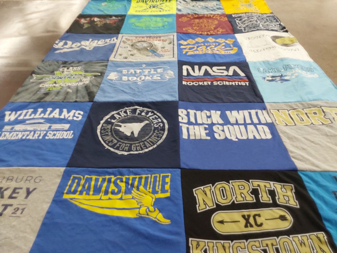 T-shirt quilt featuring dodgers, lake flyers by Andrew from RI