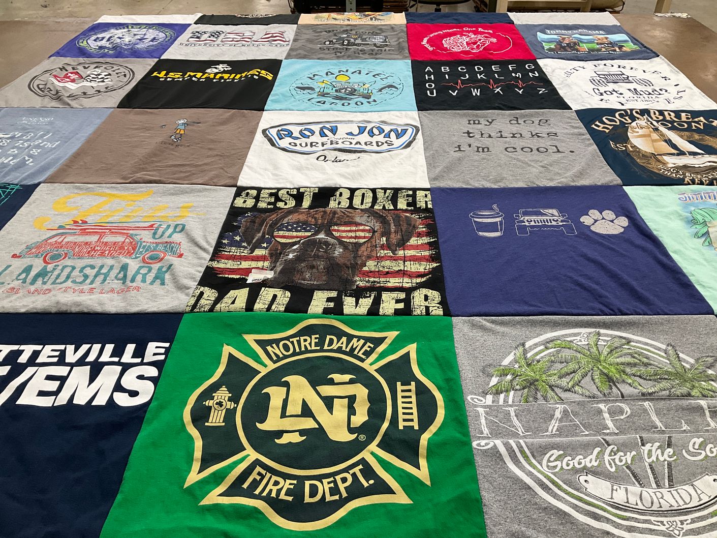 T-shirt quilt from notre dame university by Richard J. from FL