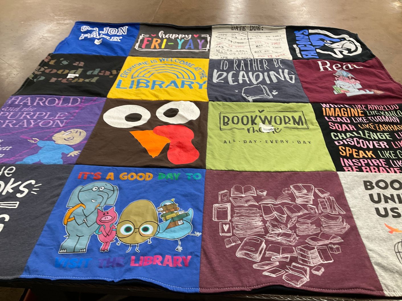 T-shirt quilt featuring falcons by Betty from CA