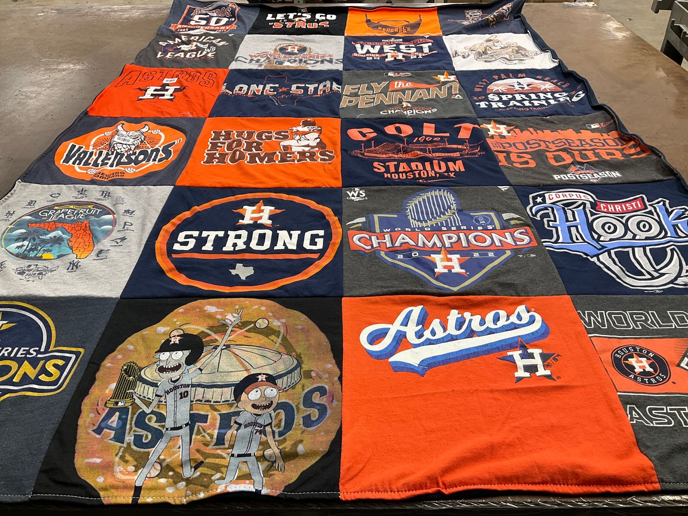 T-shirt quilt featuring houston astros by Jennifer from TX