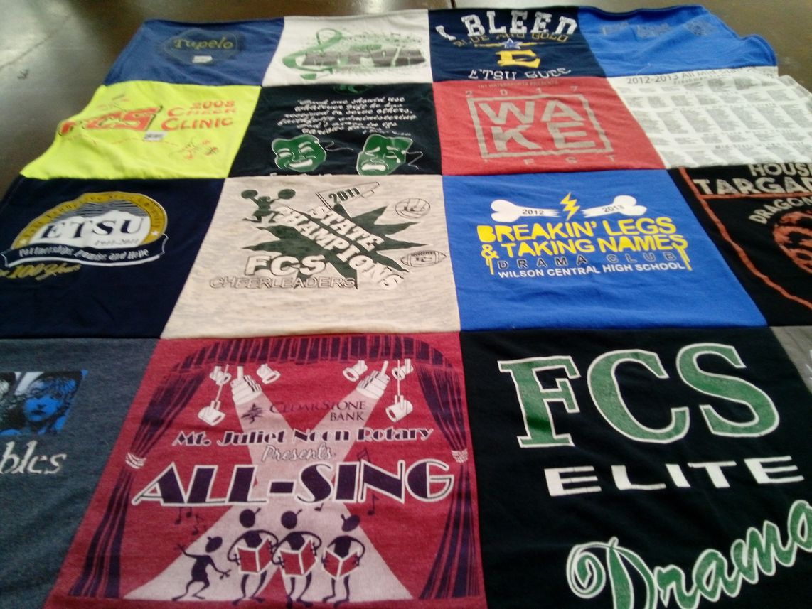 T-shirt quilt featuring fcs cheerleaders by Caroline from IL
