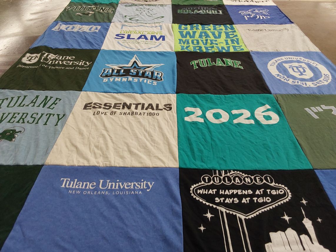 T-shirt quilt featuring tulane university by Noa from LA