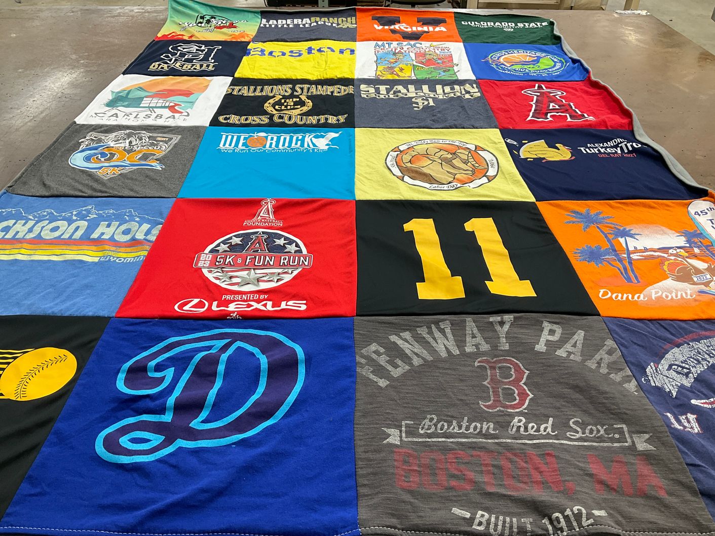 T-shirt quilt featuring boston red sox by Jody from CA