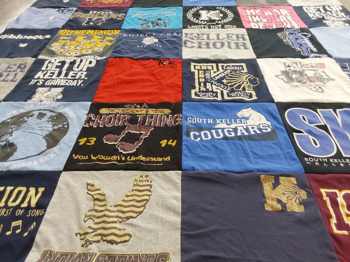 T-shirt quilt featuring south keller cougars by Felicia from TX