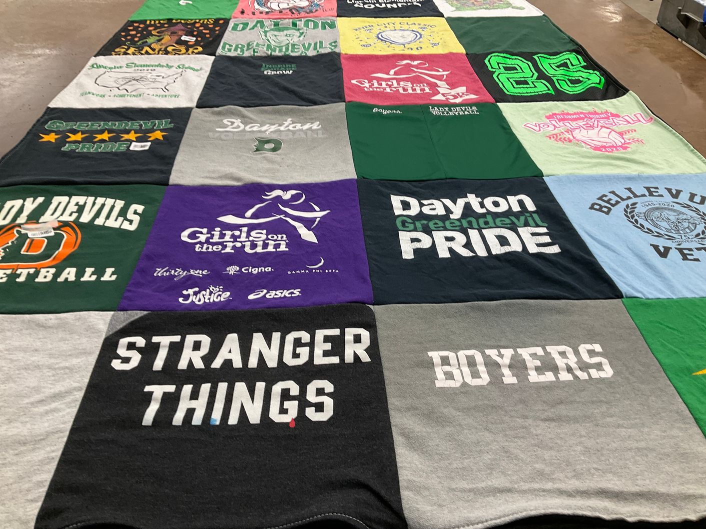 T-shirt quilt featuring dayton greendevils football by Serenity from KY