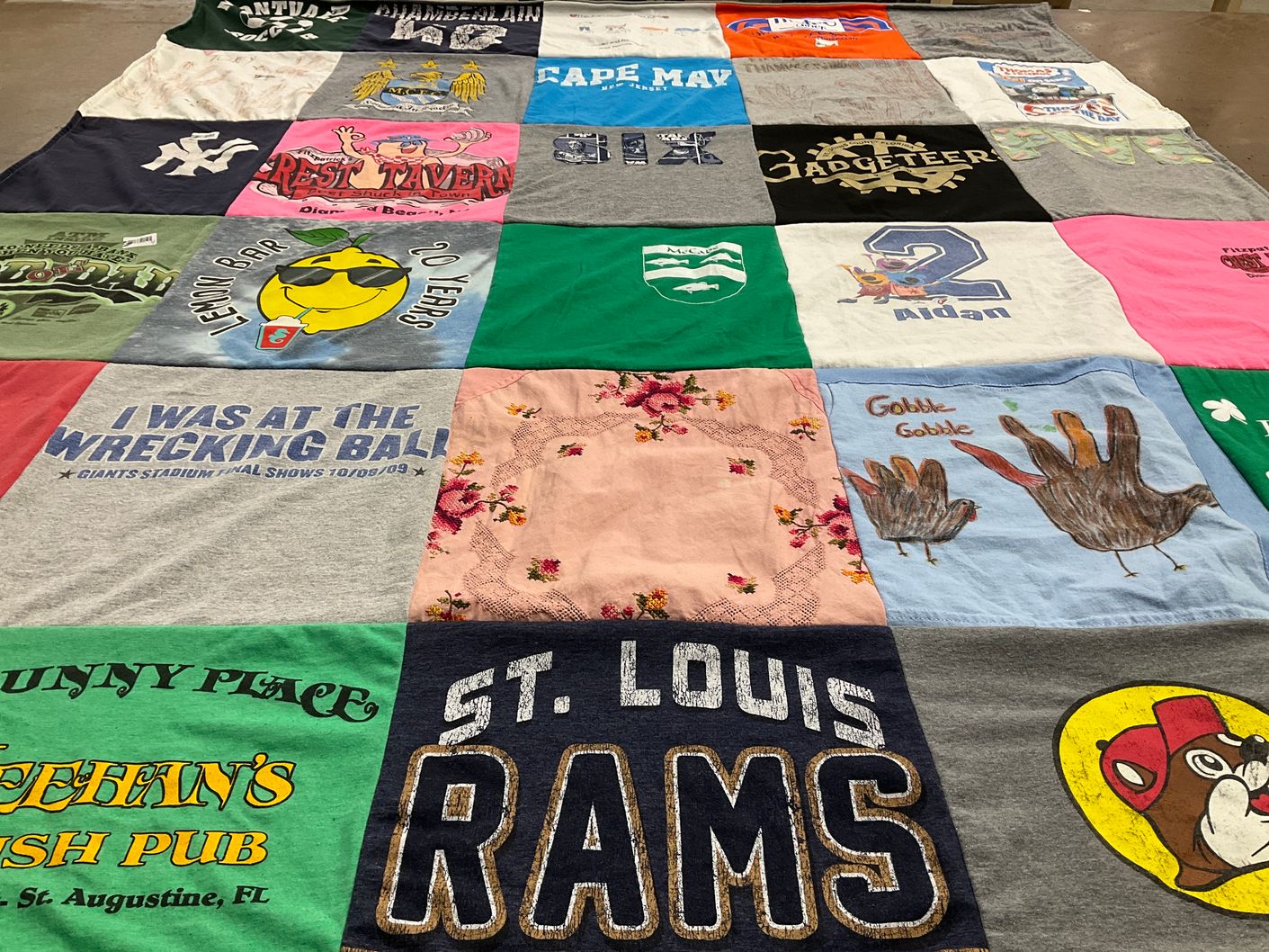 T-shirt quilt featuring st. louis rams by Bree from FL