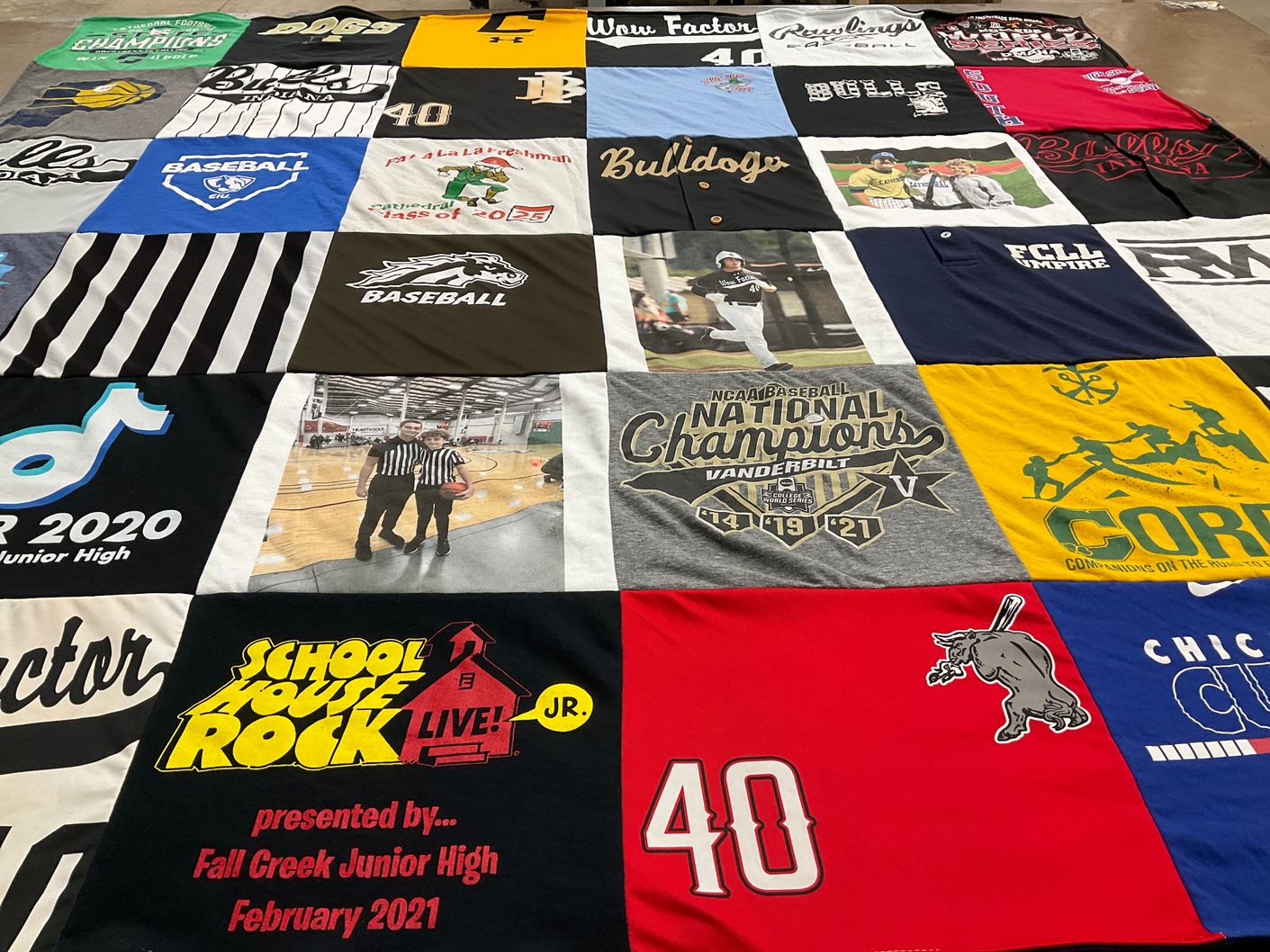 T-shirt quilt from vanderbilt university by Molly from IN