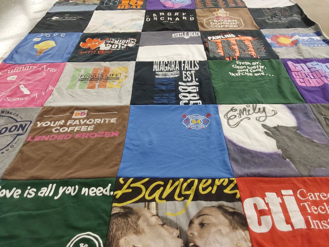 T-shirt quilt from career technical institute by Brendyn from CT