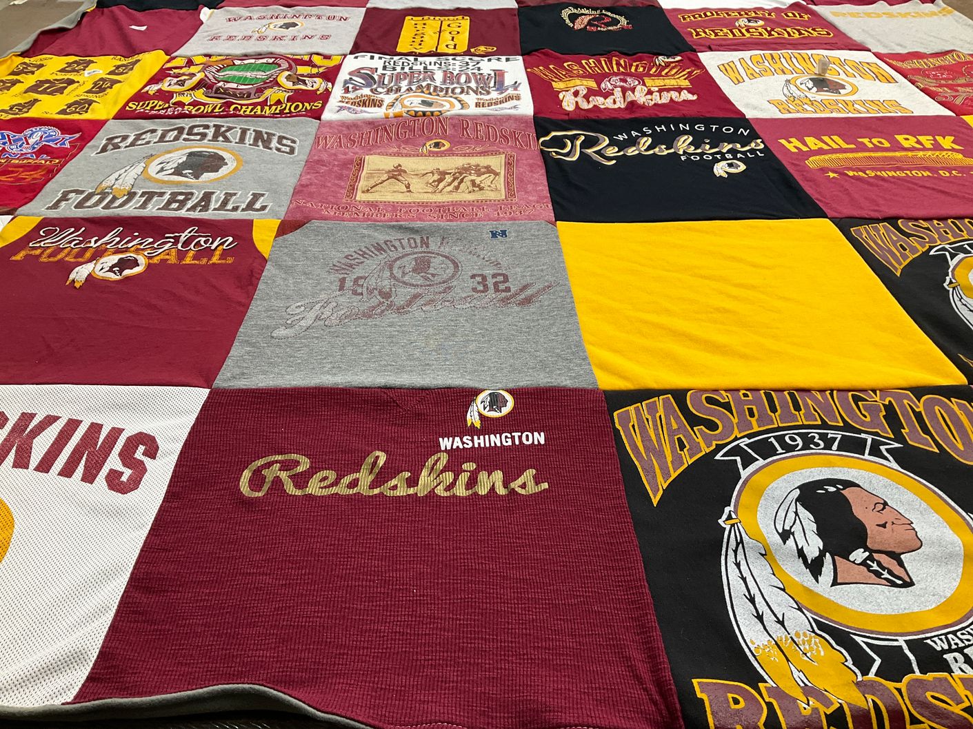T-shirt quilt featuring washington redskins by Alexis from MD
