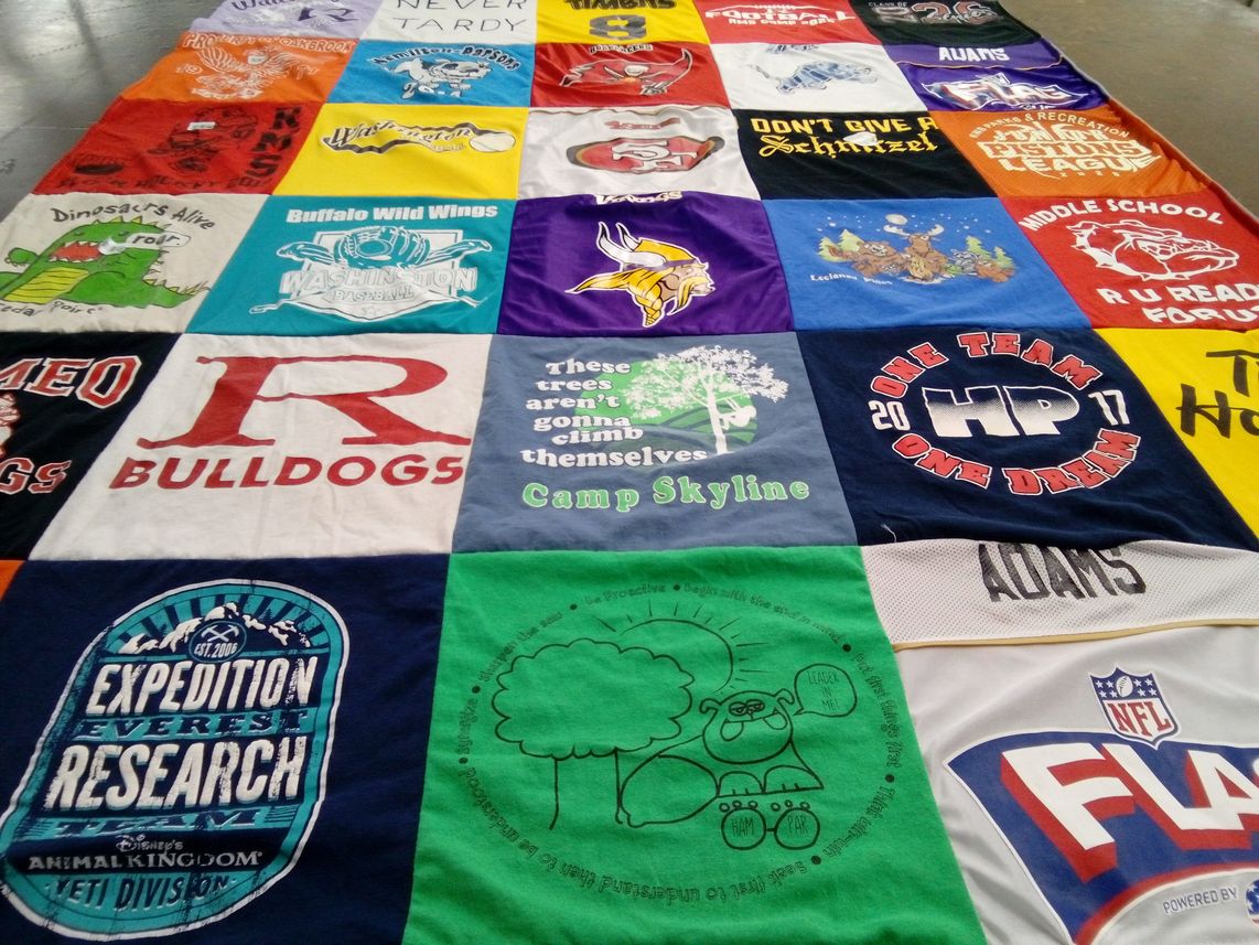 T-shirt quilt from high point university by Rachel from MI