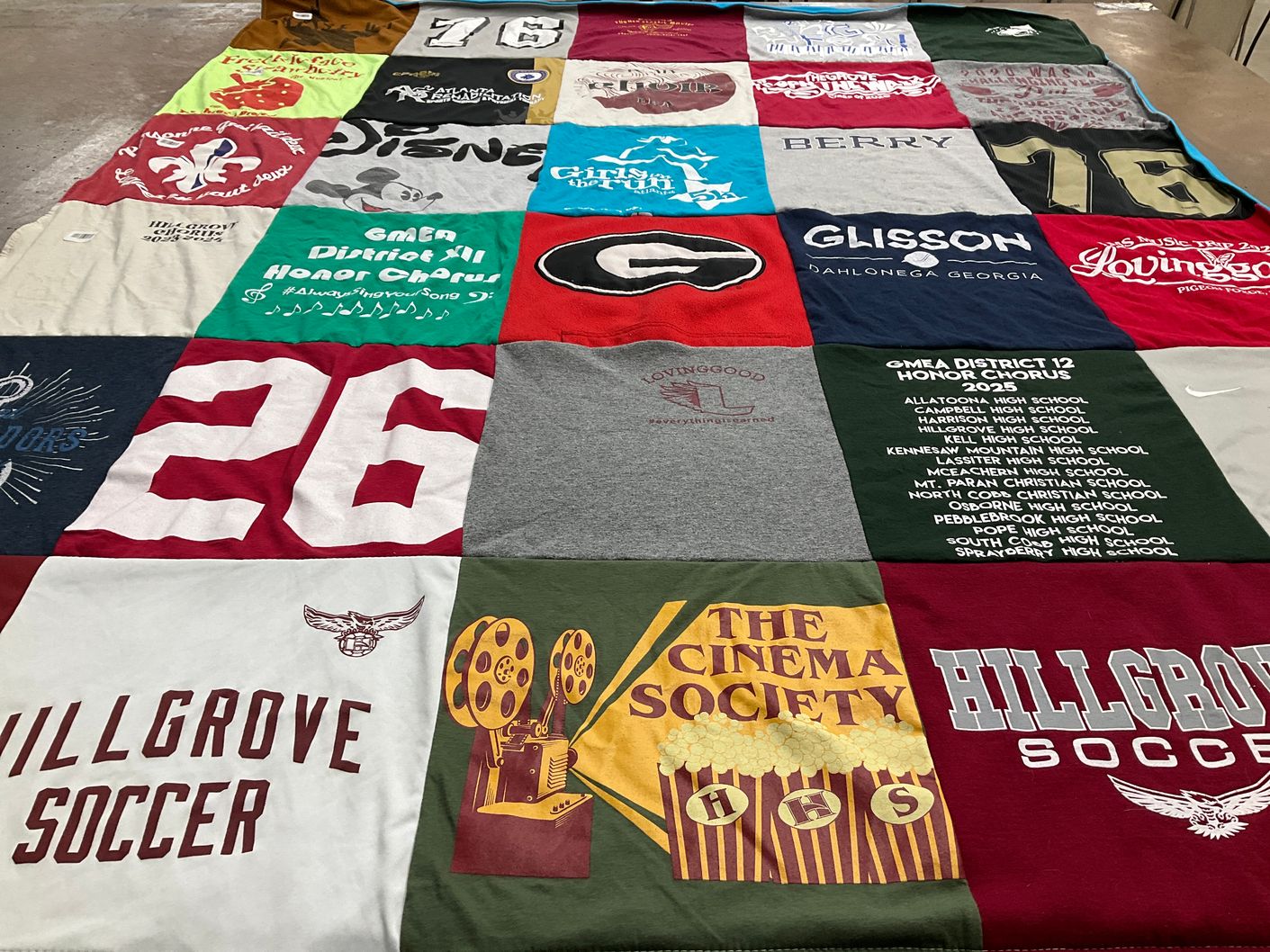 T-shirt quilt featuring hillgrove high school soccer by Shannon from GA