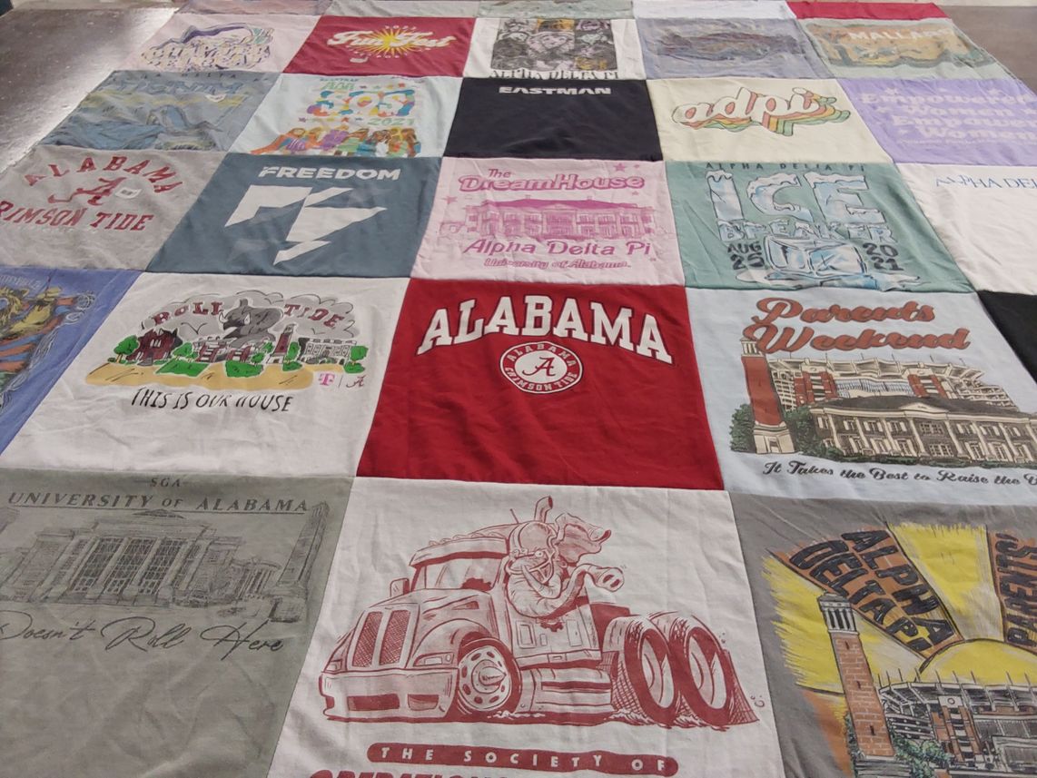 T-shirt quilt featuring university of alabama by Lily from TN