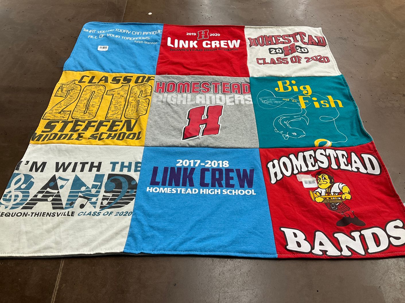 T-shirt quilt from homestead high school, steffen middle school by Kailyn from WI