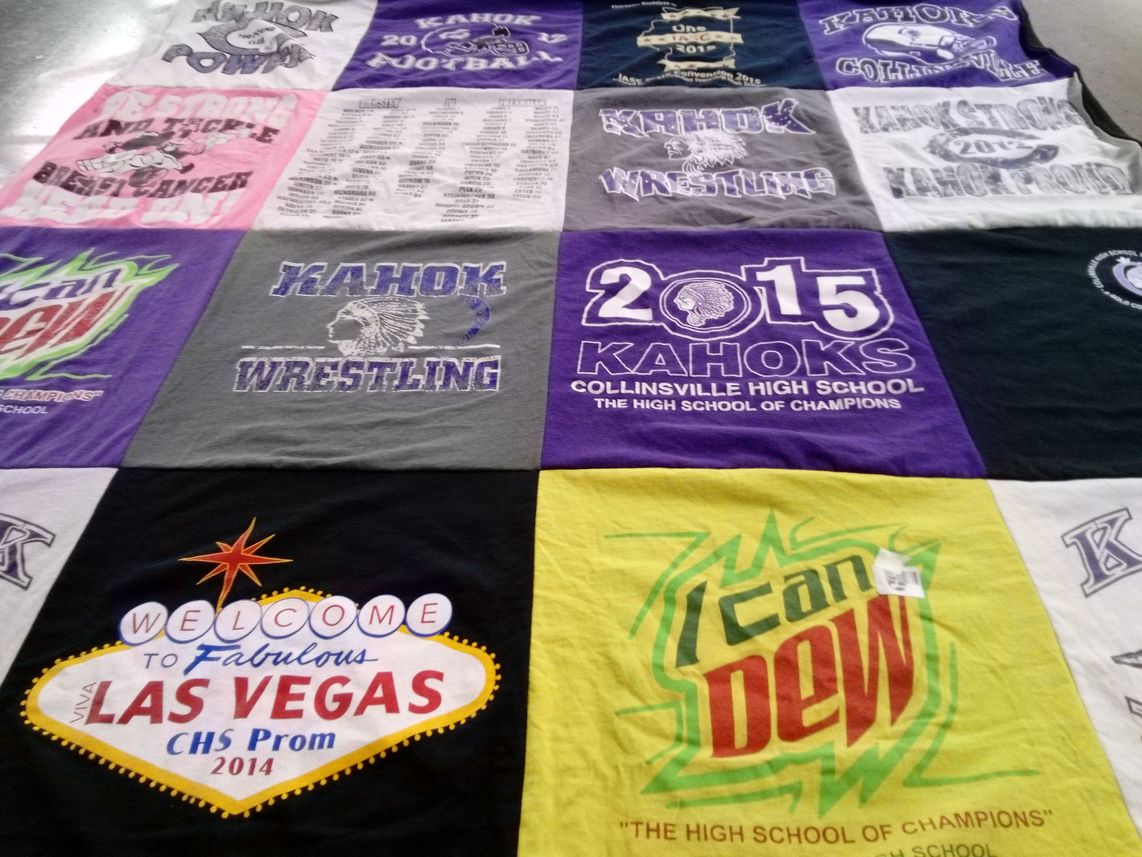 T-shirt quilt featuring kahoks by Jared from IL