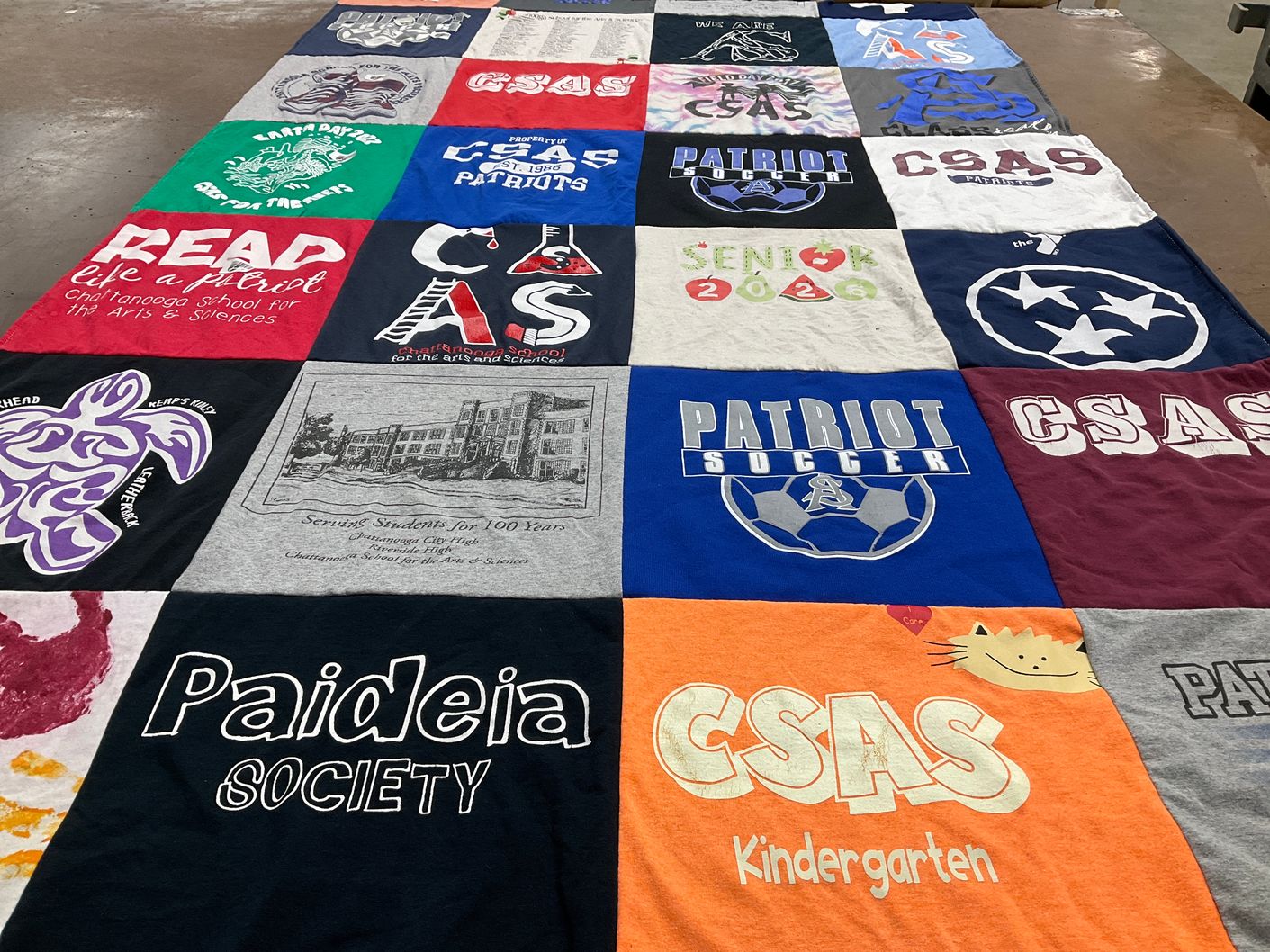 T-shirt quilt featuring patriot soccer by Stephanie from TN