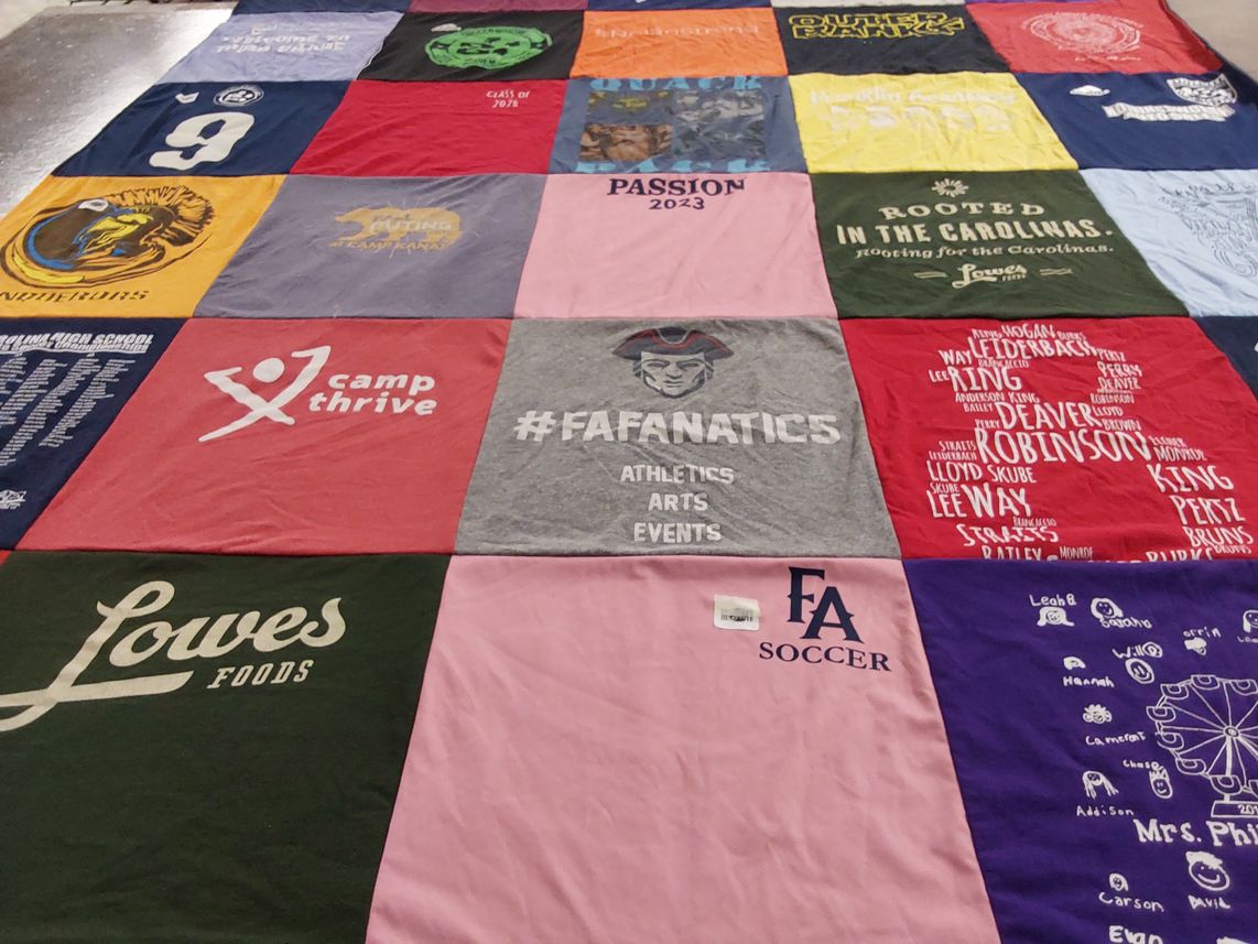 T-shirt quilt from fa academy by Cara from NC