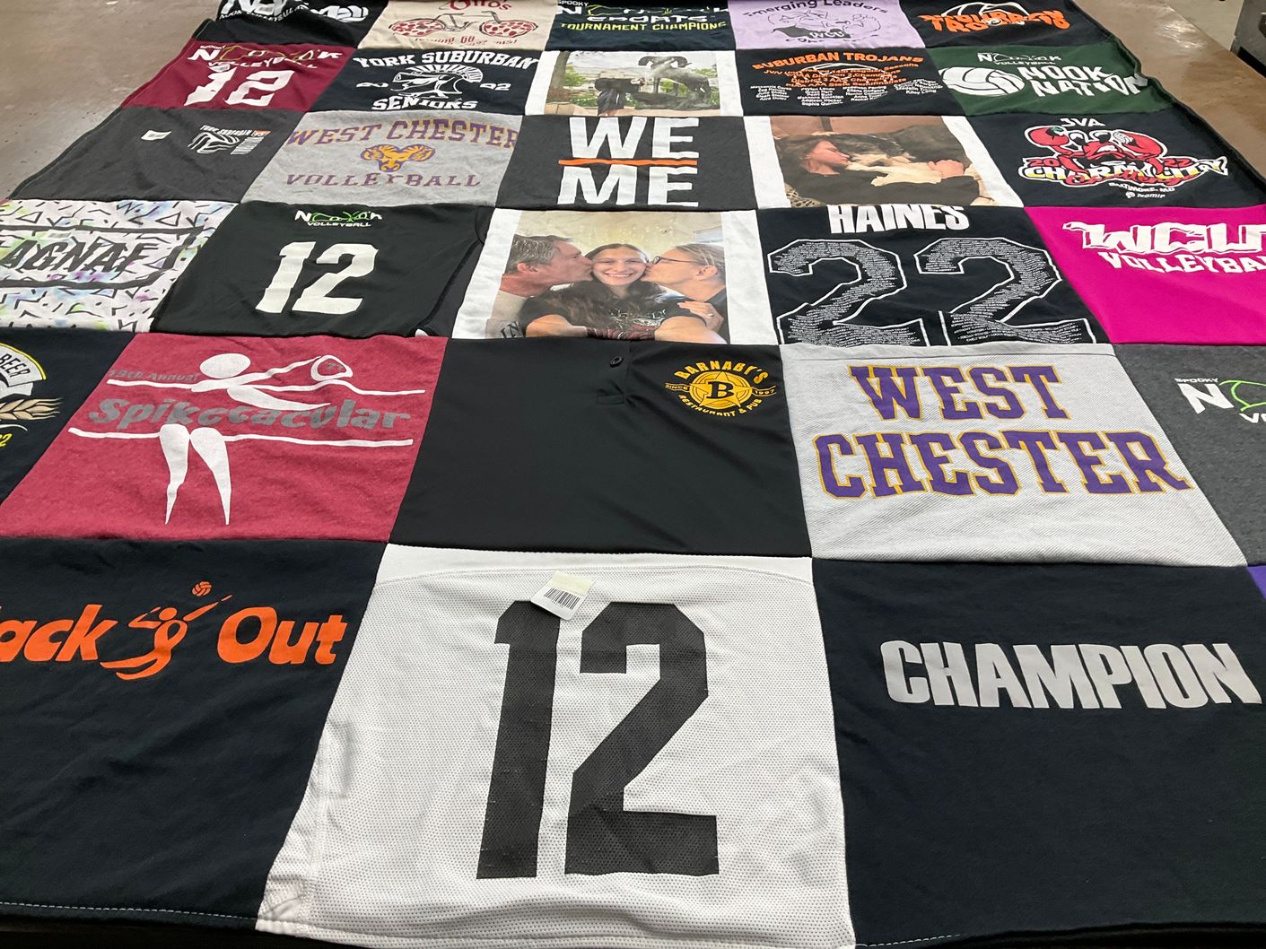 T-shirt quilt featuring west chester university volleyball, york suburban high school by Mindi from PA