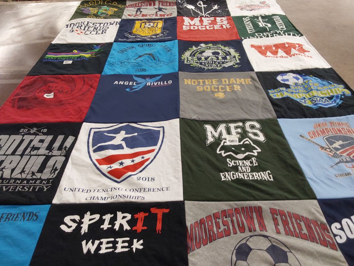 T-shirt quilt featuring moorestown friends soccer, mfs soccer by LeeAnne from NJ
