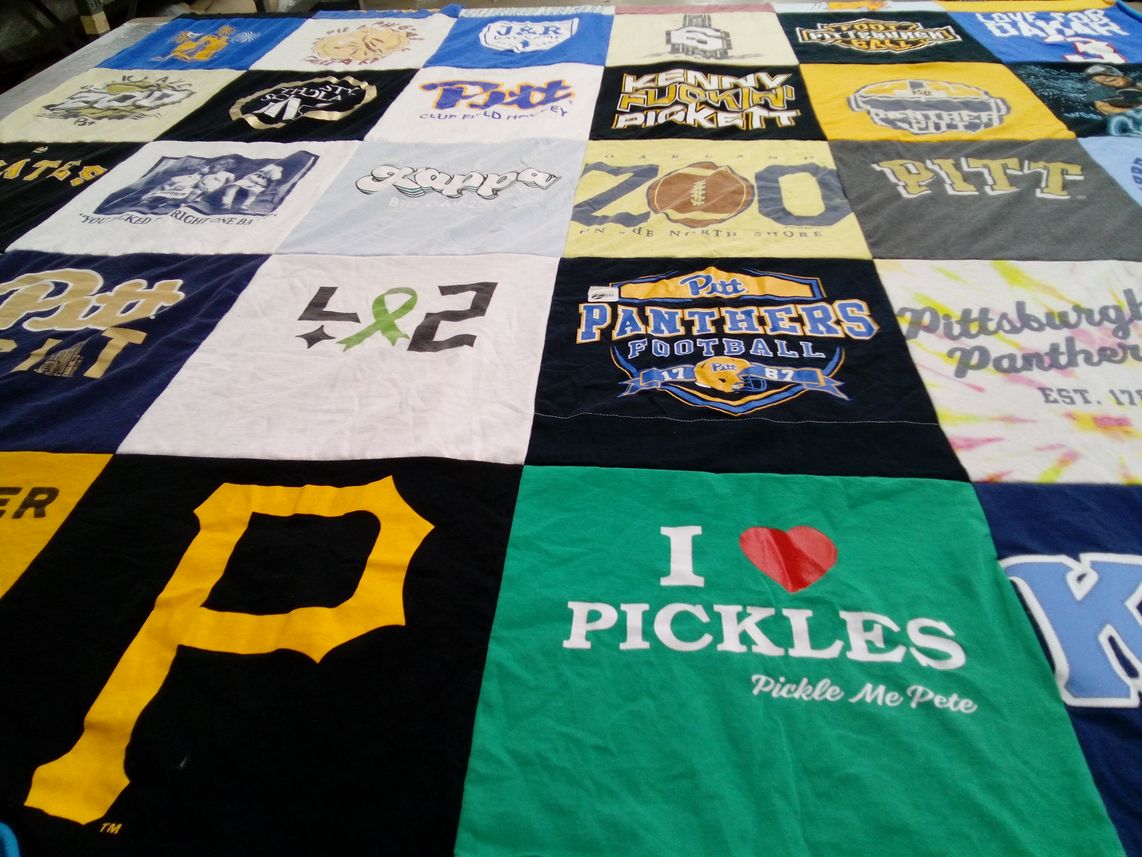 T-shirt quilt featuring pittsburgh panthers football by Sarah from PA
