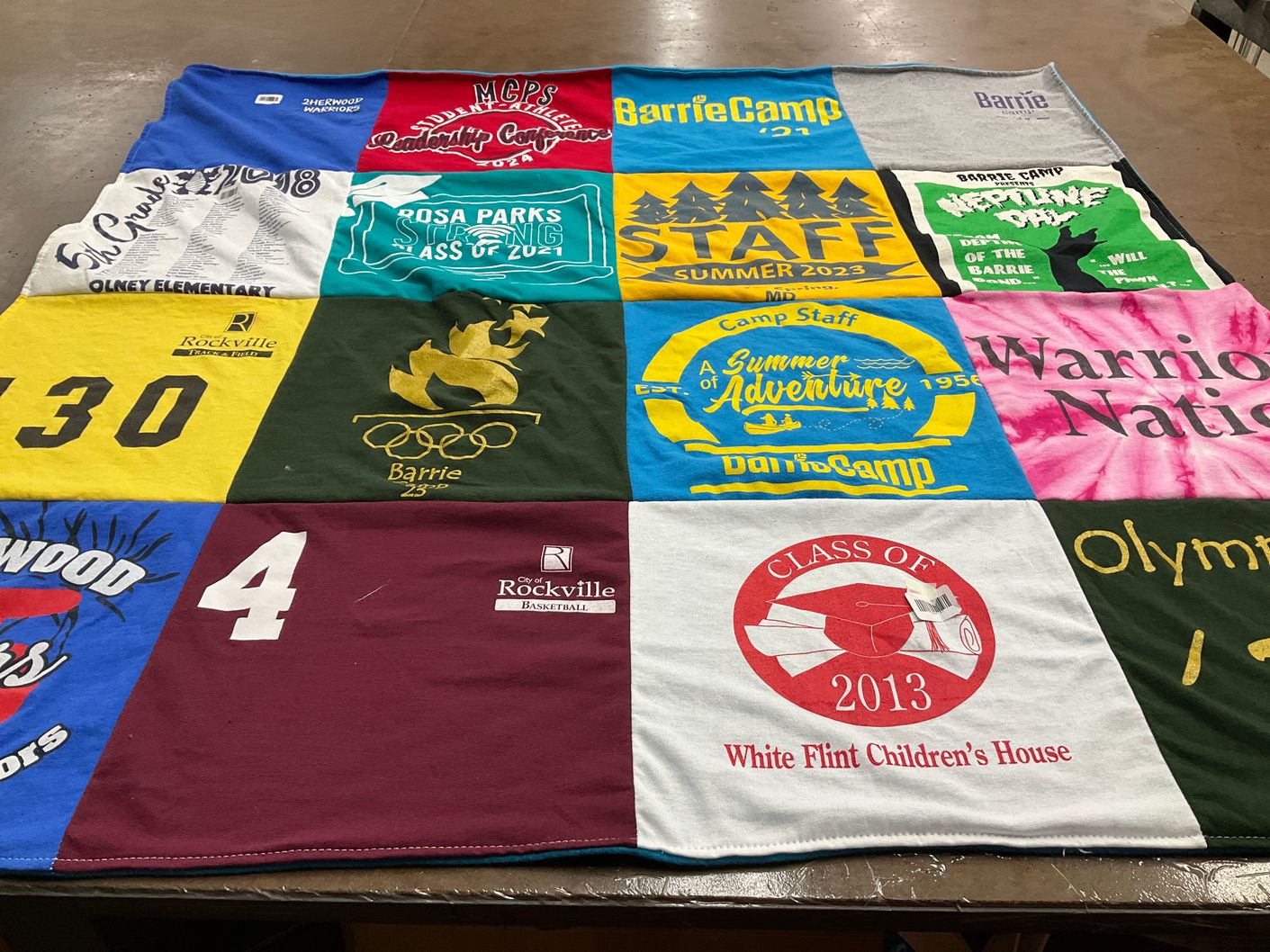 T-shirt quilt featuring sherwood high school warriors by Nikki from MD