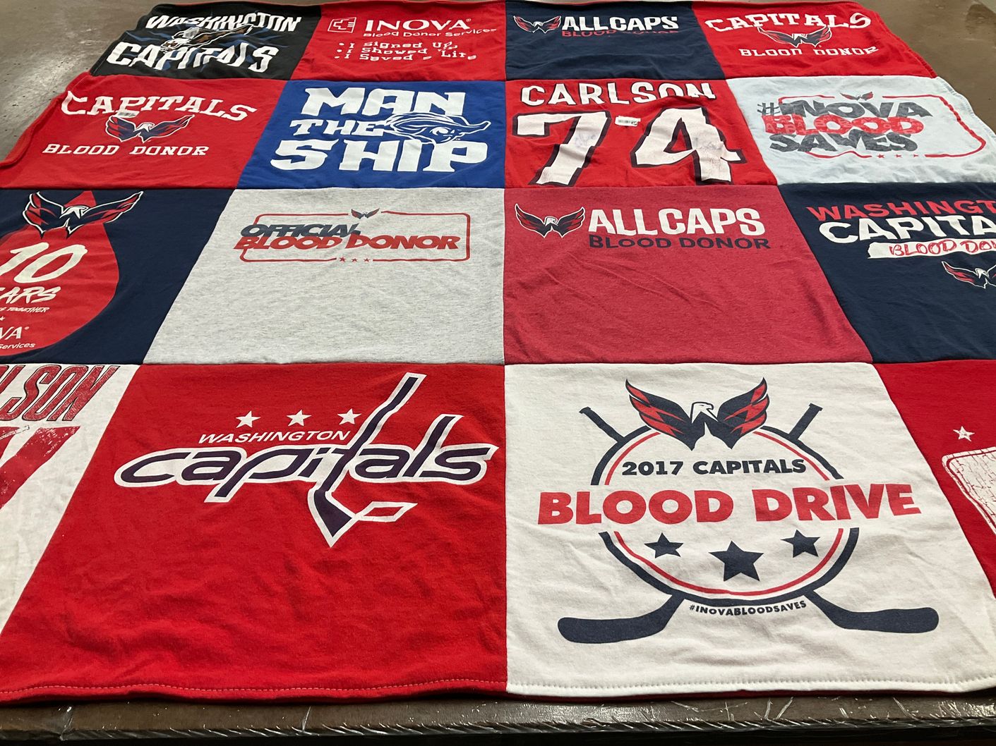 T-shirt quilt featuring washington capitals by Damon from DE