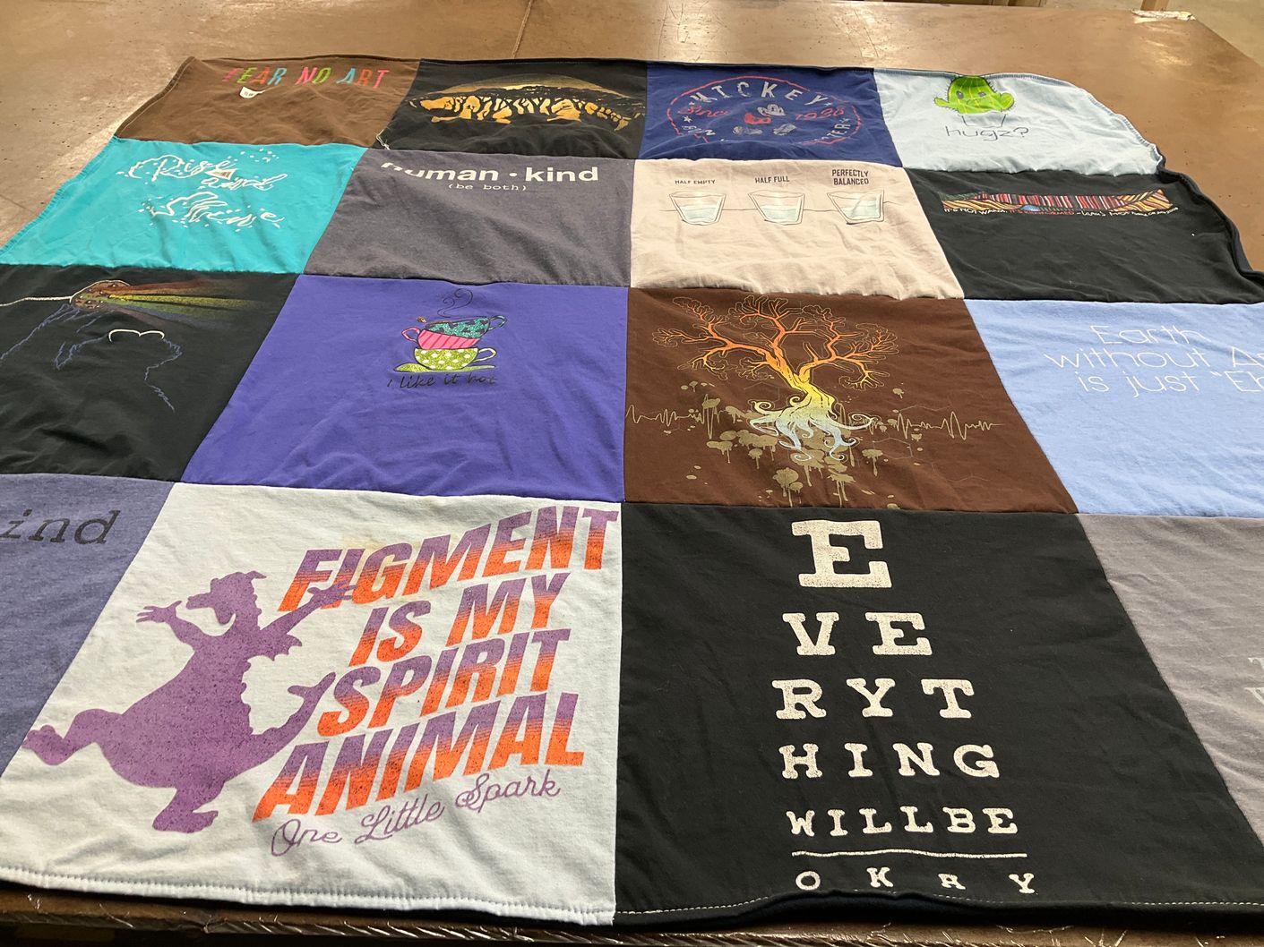 T-shirt quilt with art, nature themes by Lyle from AZ