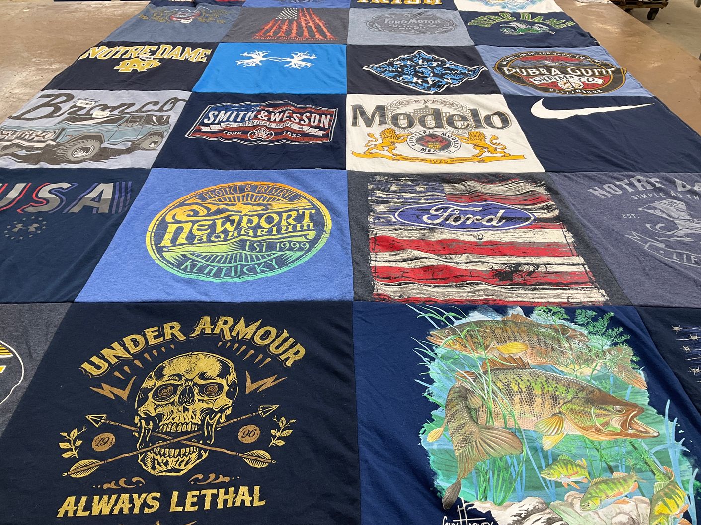 T-shirt quilt from notre dame university by Jacqueline from IN