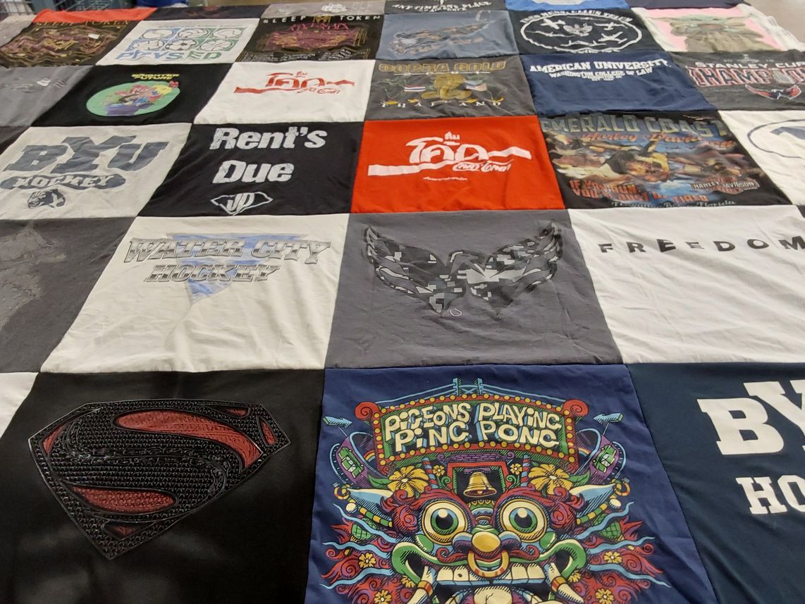 T-shirt quilt featuring brigham young university hockey, water city hockey by Ryan from UT