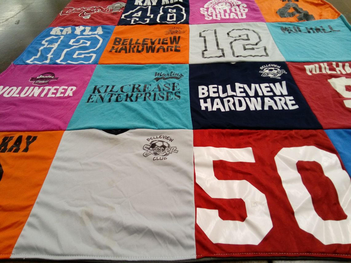 T-shirt quilt featuring belleview soccer club by Tim from FL