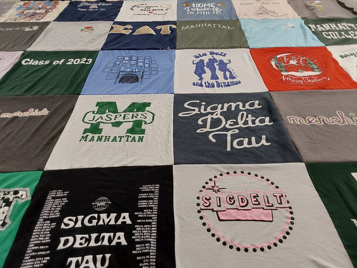 T-shirt quilt from manhattan college by Campbell from NY