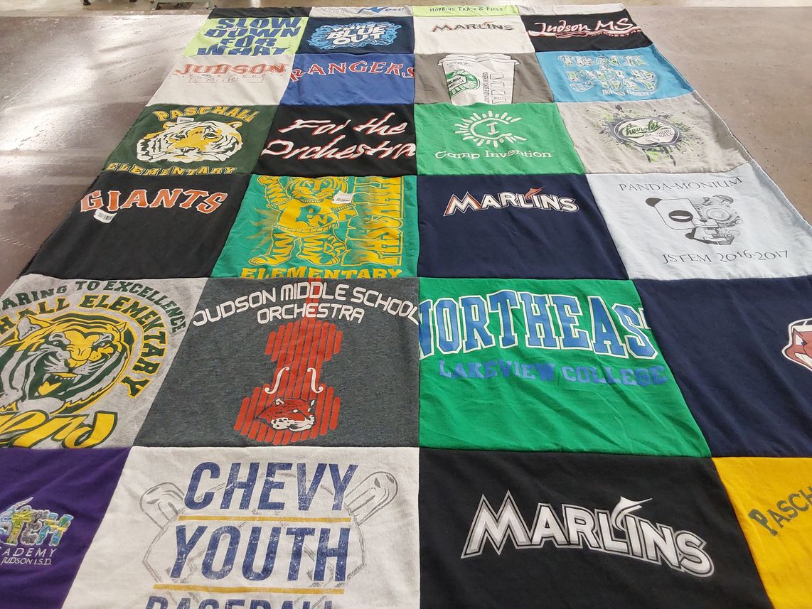T-shirt quilt featuring marlins by Scott from TX