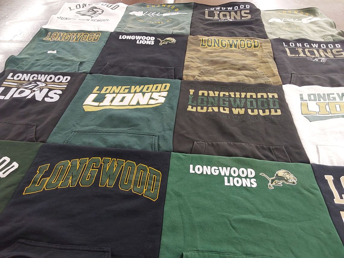 T-shirt quilt featuring longwood lions by Kira from NY
